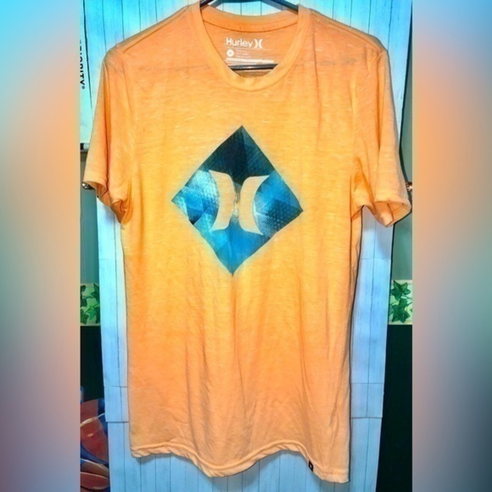 🍉Hurley orange with blue graphic short sleeve T-shirt
